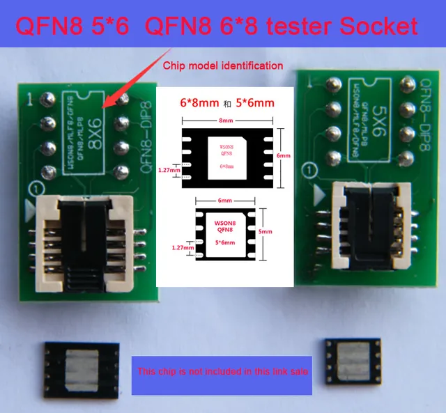 Sop8 Soic8 Vsop8 Wson8 QFN8 DFN8 SPI Adapter Socket Clip Pin Flash On ...