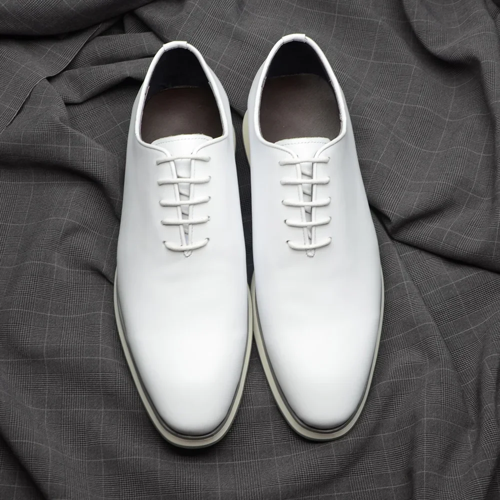 Alexander Mcqueen White Lace Up Leather Oxford Dress Shoes EU 45 US 12 Alexander McQueen Lace up Oxford Shoes Brogue size US12 EU45  main image 2