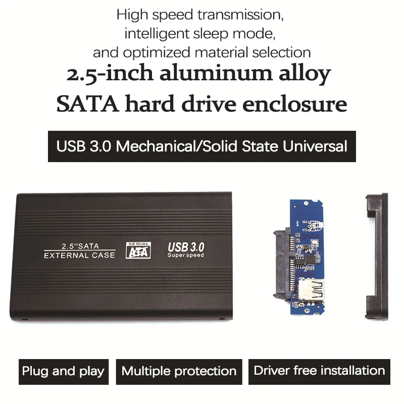 UTHAI S14 2.5-inch SATA portable hard drive case aluminum alloy SSD solid-state notebook hard drive case USB 3.0 external hard drive case ssd enclosure hard drive enclosure hard disk case external hard drive box hdd case enclosure