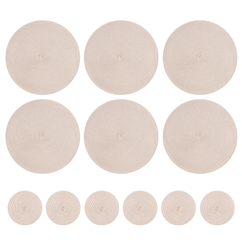 Set of 6 Stylish Braided Placemats and Coasters – Durable, Washable, and Heat-Resistant