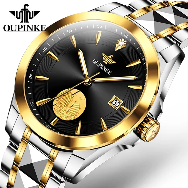 Genuine Gold Watch for Men Mechancial Automatic Wrist Watch Luxury Diamond Top Brand Sapphire Crystal Mirror Man Watch 1