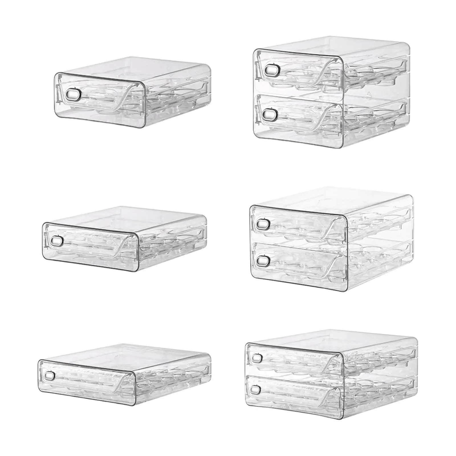 Eggs Organizer Drawer Transparent Egg Holder Double Layers Eggs Container for Cabinet Kitchen Countertop Fridge Cupboard