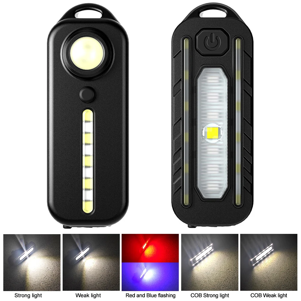 LED Red and Blue Shoulder Police Light with Clip USB Rechargeable Flashlights Warning Safety Torch Bike Warn LANTERN 2