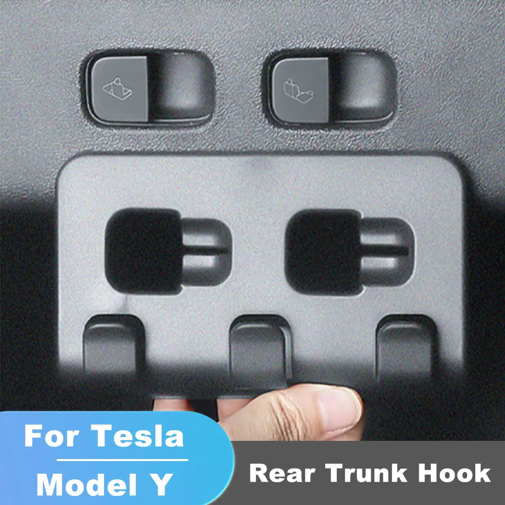 

For Tesla Model YRear Trunk Hook Bag Umbrella Hanger Holder Tidying Storage Space Saving Car Organizer Accessories