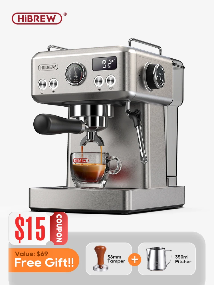 HiBREW 20Bar Semi Automatic Espresso Coffee Machine Temperature