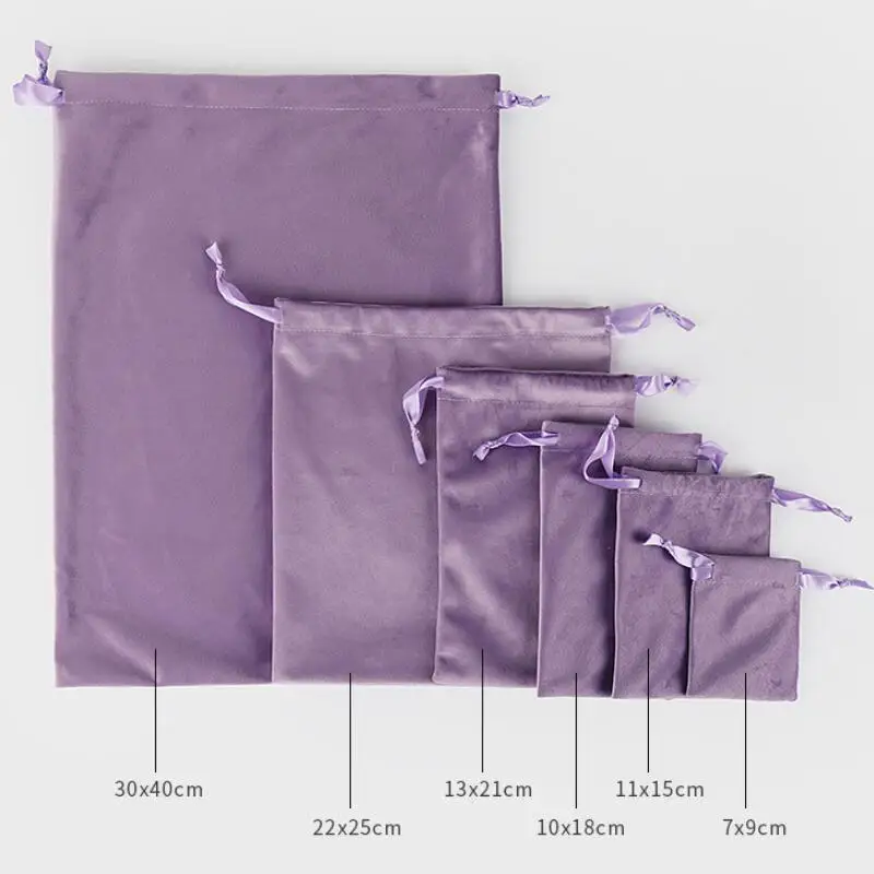20pcs/lot Soft Silk Drawstring Velvet Bags Christmas Gift Cosmetics Perfume Packaging Bag Big Storage Bag Pouches Custom Logo