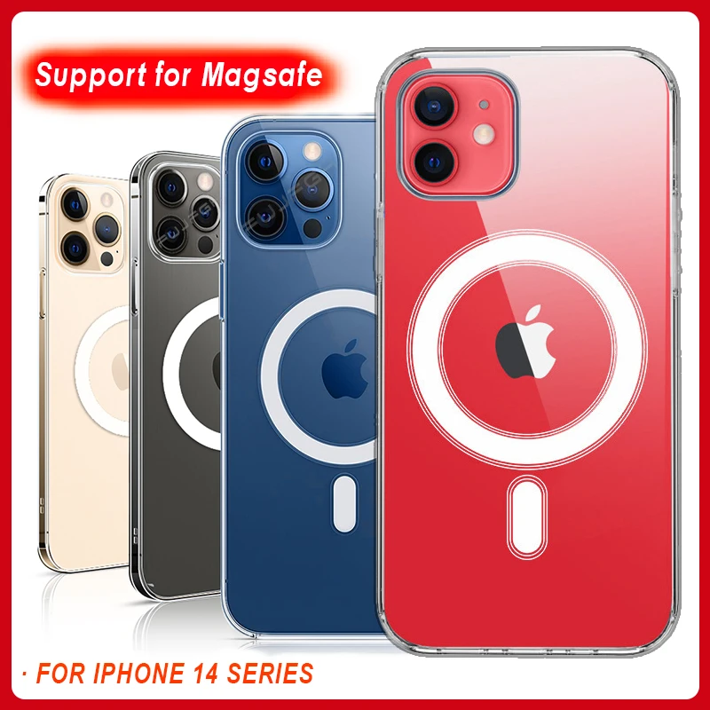 For Magsafe Magnetic Wireless Charging Case For iPhone 14 13 11 Pro Max 12 Mini XR X Xs Max 7 8 Plus SE 2 Hard PC Acrylic Cover iphone 12 pro wallet case