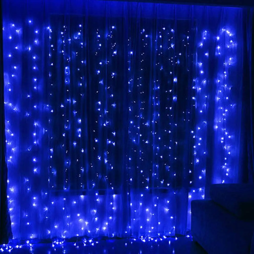 thumbnail image 1 of Guirnalda de luces LED para decoración navideña para el hogar, 2025, resistente al agua, 3 x 1, 3 x 2, 3 x 3, 6 x 3 m, enchufe UE/EE. UU., 1 of 5