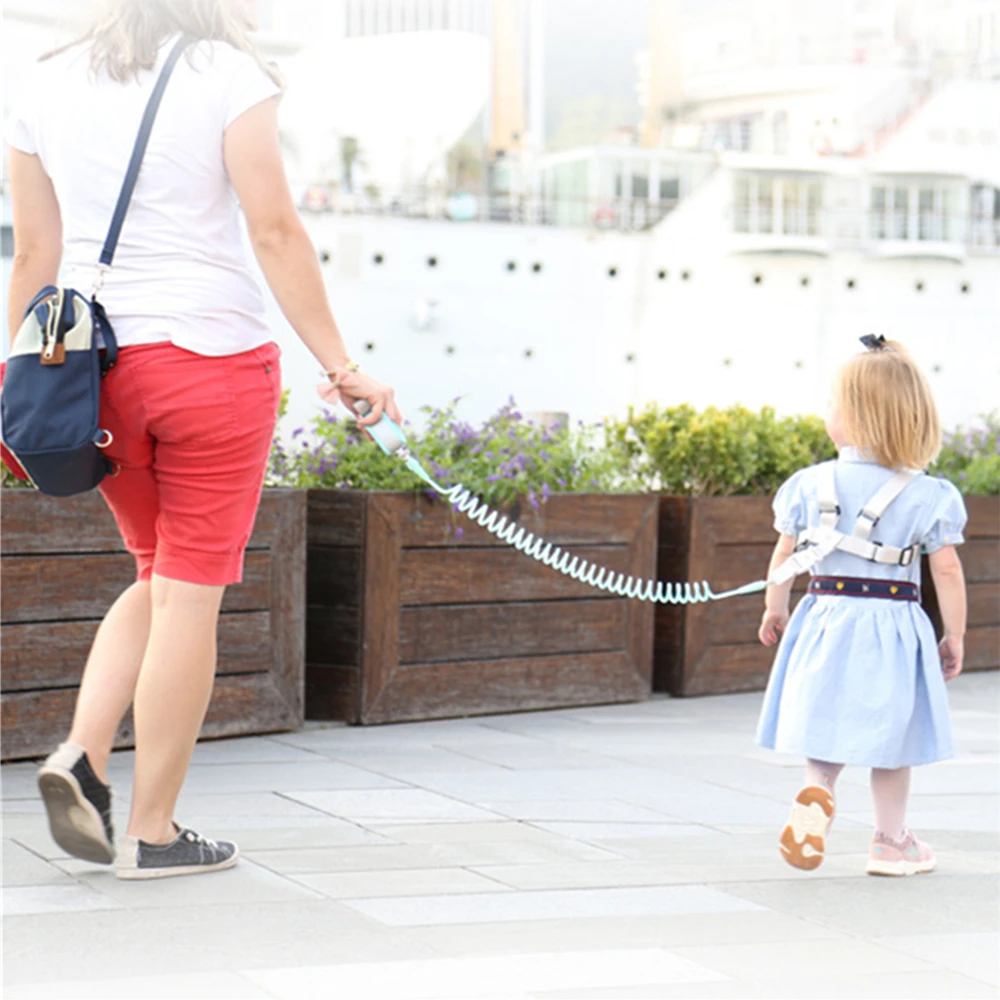 Infants and young children's loss prevention belt traction rope Baby loss prevention bracelet 2m spring rope Walking baby safety 5