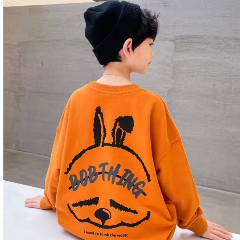 Selling Children's Clothing Spring and Autumn New Trend Cute Cartoon Pattern Sweater Loose Leisure Long Sleeve Crew Neck Clothes hoodie for girl Hoodies & Sweatshirts