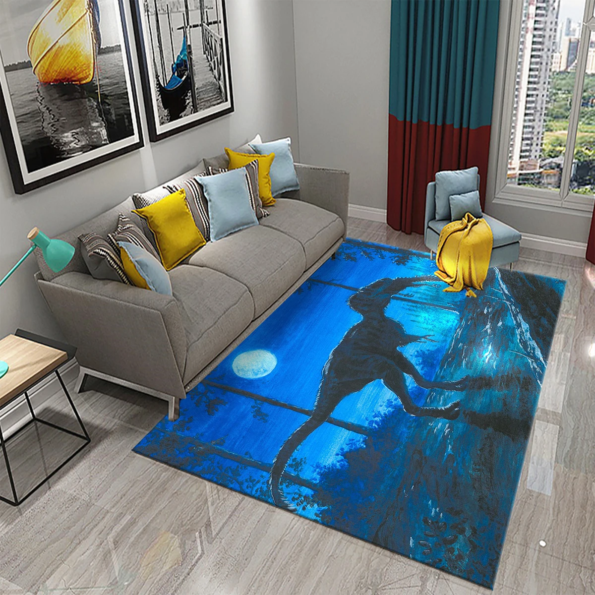 3D Cartoon Dinosaur Carpet for Living Room Rug Kids Play Bedroom Carpets Baby Crawling Floor Rug Kitchen Anti-slip Mat Doormats
