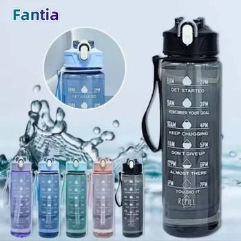 750ML Large Capacity Sports Water Bottle Leak Proof Colorful Plastic Cup Drinking Outdoor Travel Portable Gym Fitness Jugs