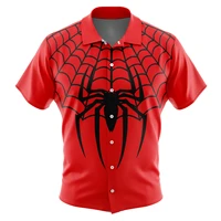 Spiderman Marvel Comics Button UpHawaiian ShirtFashion Trend Breathable Loose Versatile Casual Sports Summer Men 1