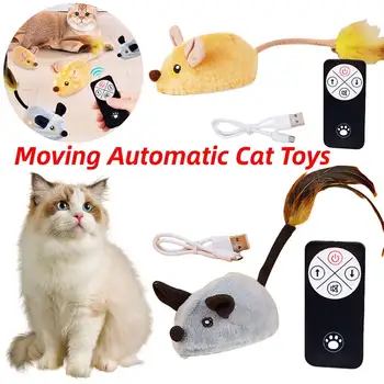 Mouse Moving Cat Toys Electronic Squeaky Cat Toys Mice Moving Toy Moving Cat Mouse Toy for Kitten Indoor/Outdoor Exercise 1