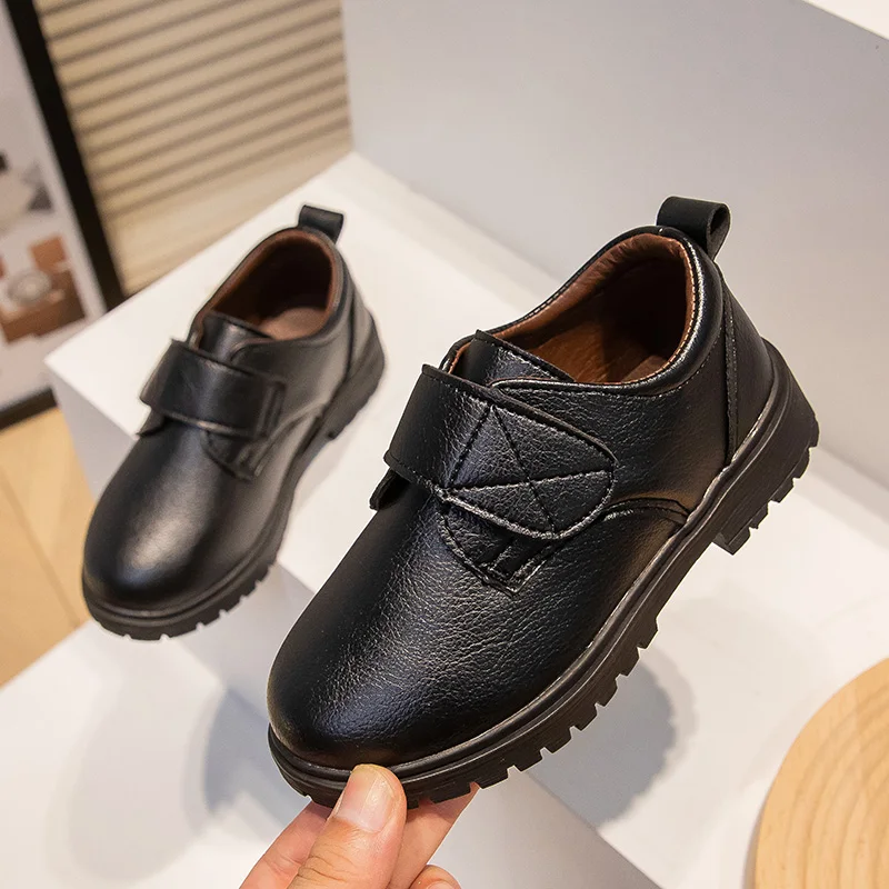 Versatile Soft Uniform School Shoes for Boys Hook & Loop Kids Fashion Spring Children Leather Shoes kids shoes leather shoes
