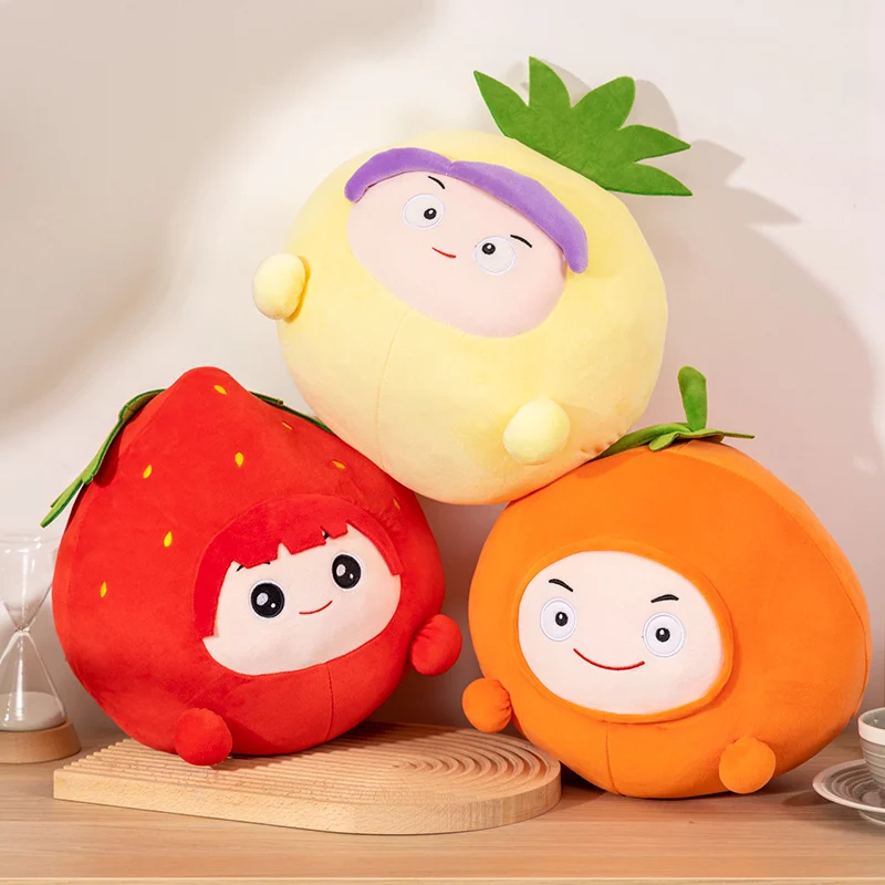 

1pc 30/50cm Strawberry Pineapple Orange Plush Toy Fruit Throw Pillow Cartoon Animated Characters Children Like The Gift