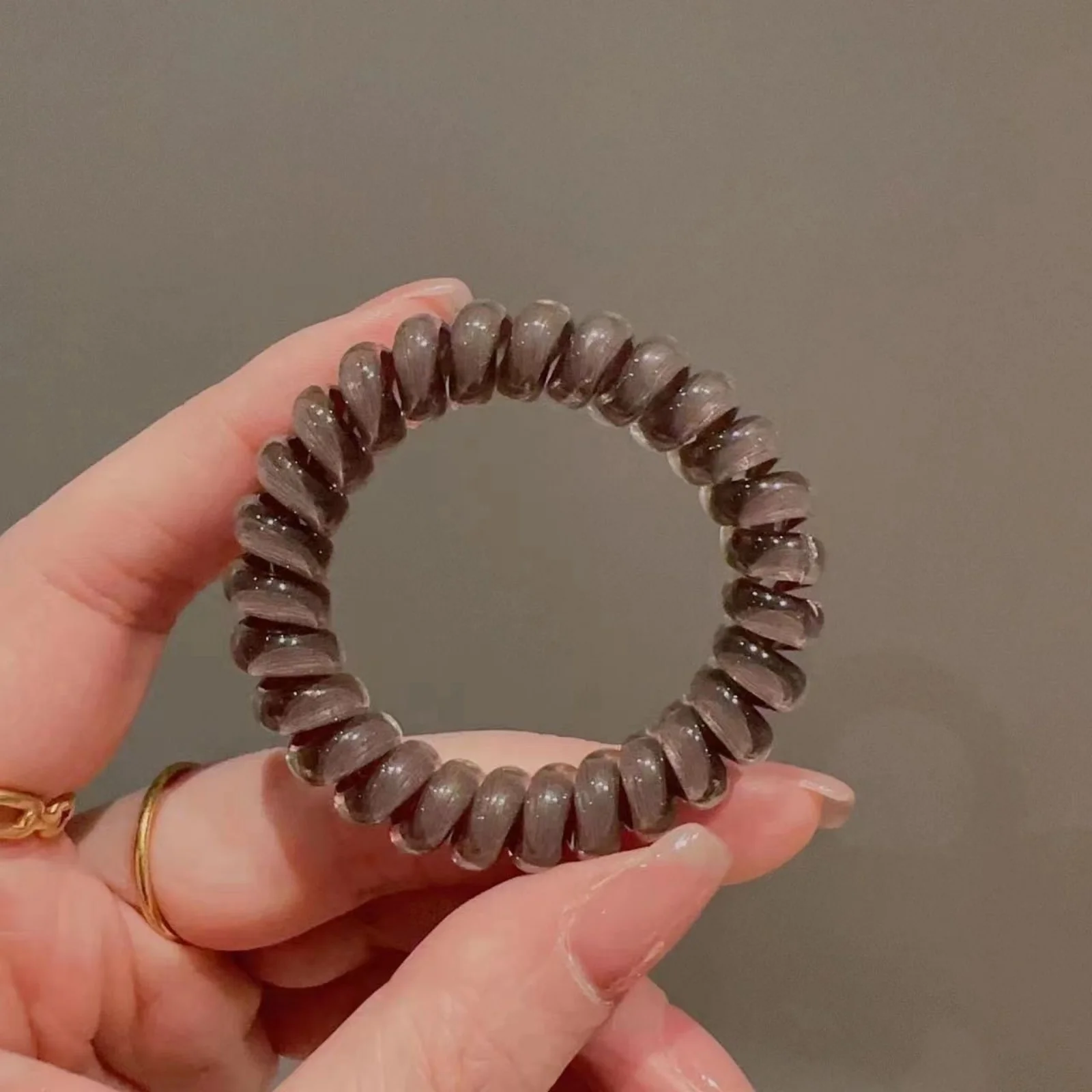 1/5pcs Jelly - Style Phone Cord Hair Ties Set, Assorted Translucent Colors, Elastic and Trendy Hair Accessories for Women