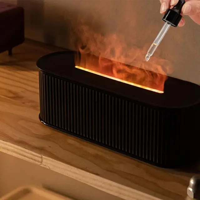 2025 New Colorful Gradients Flame Essential Oil Diffuser Elegant Desktop Air Humidifier Aromas Diffuser for Home Hotel Use 2