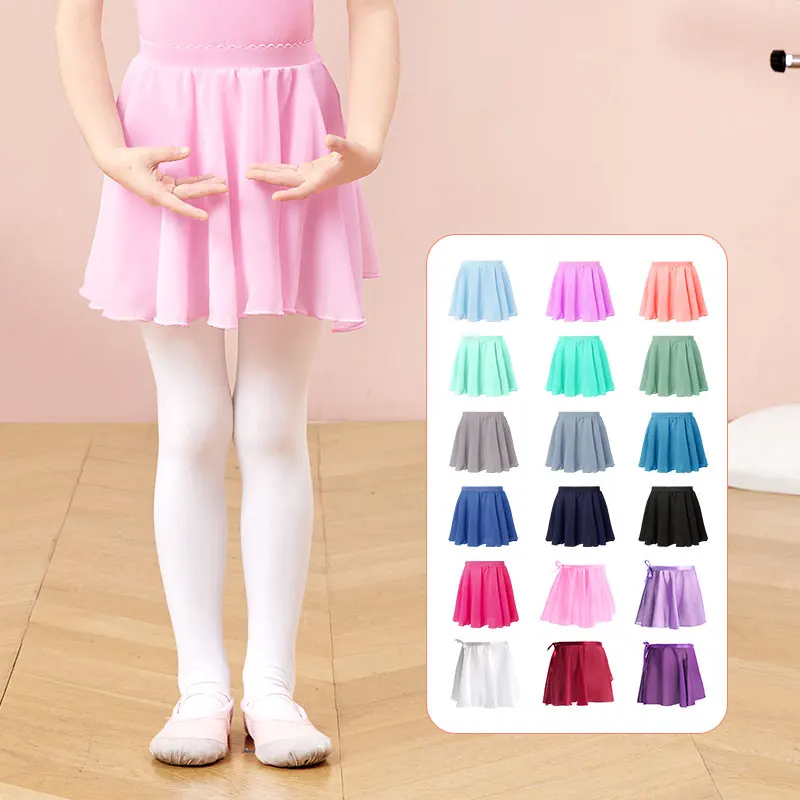 Jupe de Ballet filles Tutu jupes pour danse de Ballet jupes en mousseline de soie taille élastique jupe de Ballet courte pour les filles