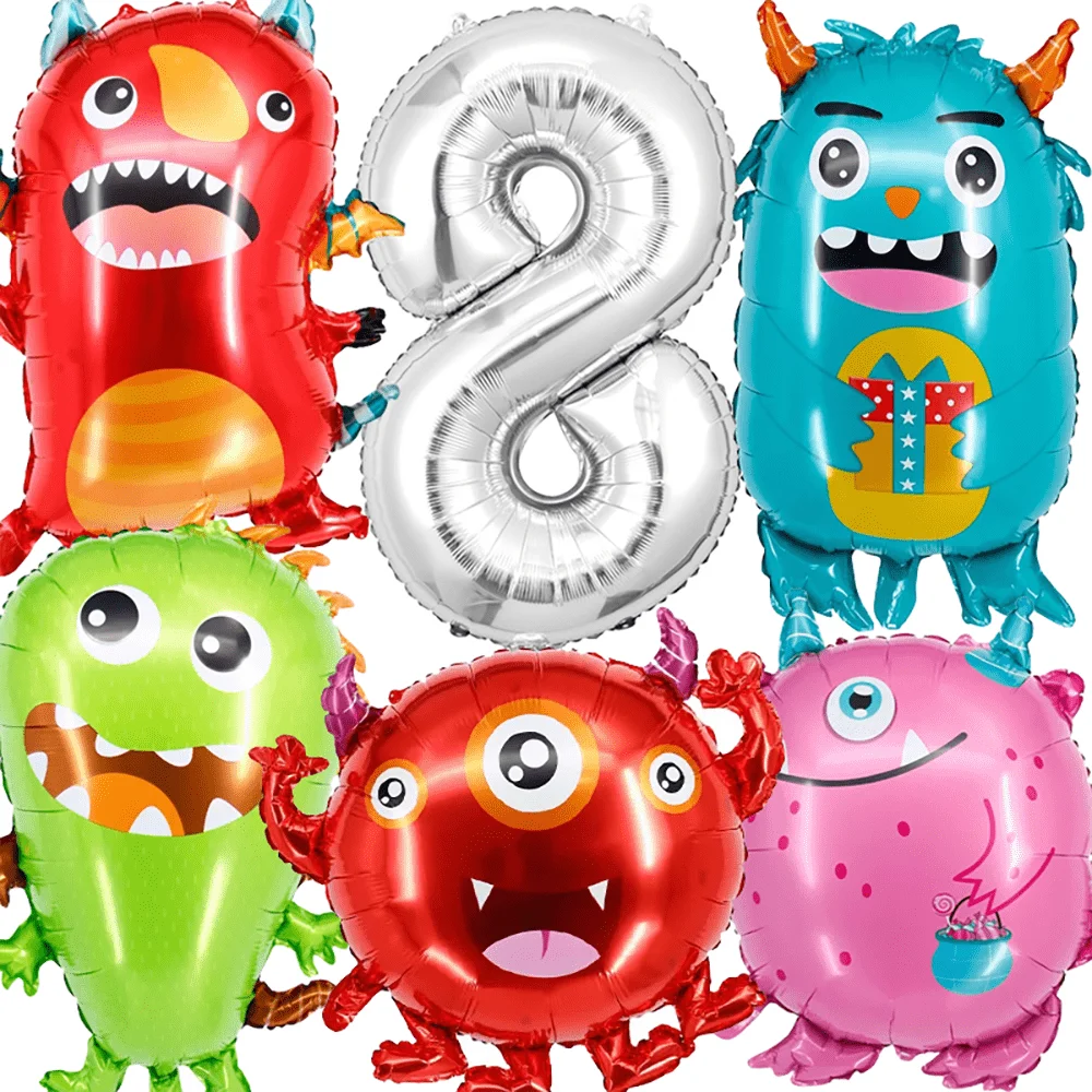Monster-Aluminiumfolien-Ballon-Zahlen-Set, verwendet für die Dekoration von Geburtstagsfeiern, Duschen und Taufen – Detail 10