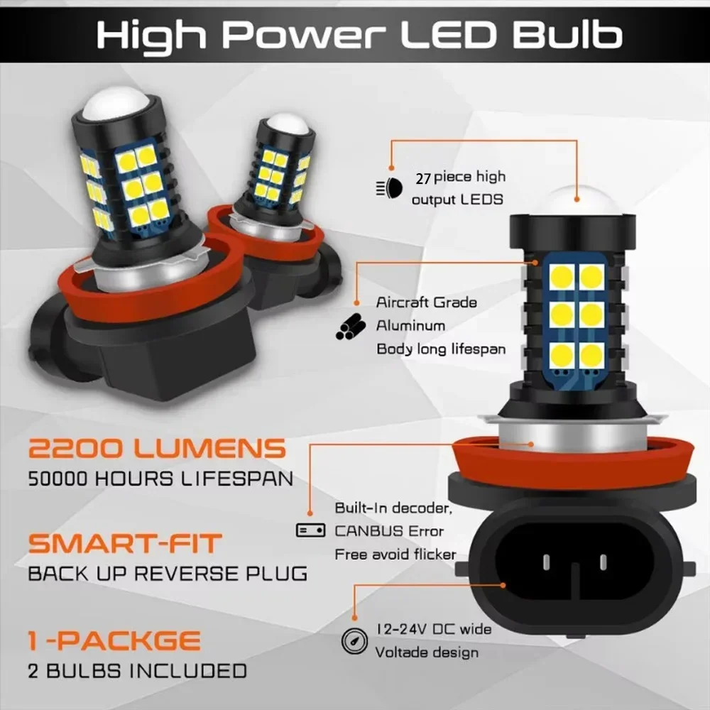 2개 자동차 LED 전면 안개등 램프 BMW 5 시리즈 F10 2009 2010 2011 2012 2013 2014 2015 2016용 자동차 액세서리