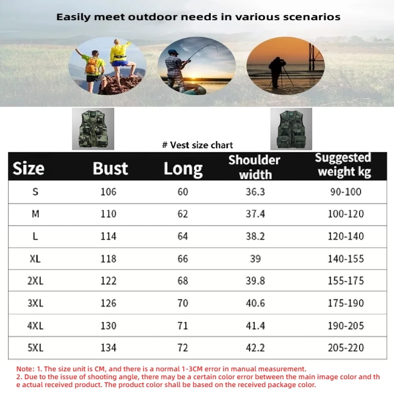 Veste mesh pêche randonnée 2023 - Gilet respirant multi-poches escalade photo camping extérieur