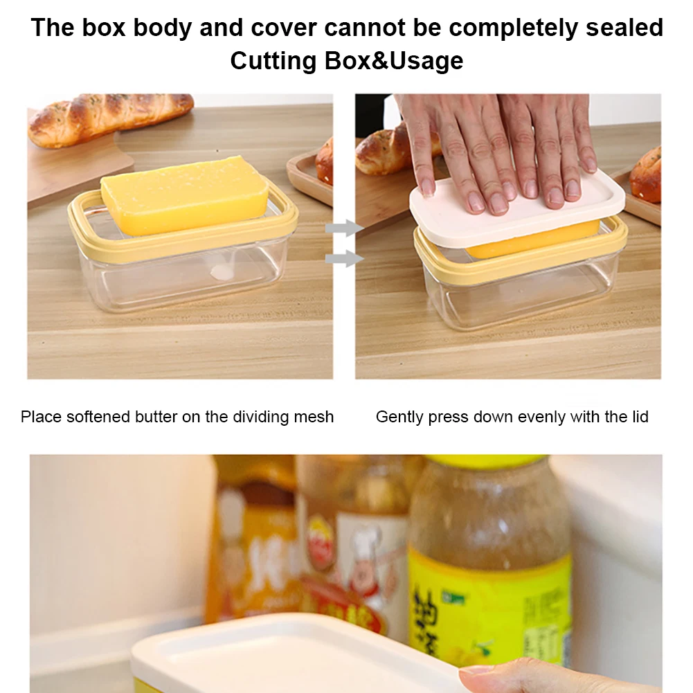 Rectangular butter dish with cutter temperature resistant cuttable design butter container kitchen utensils pasty baking tools butter slicer butter spreader