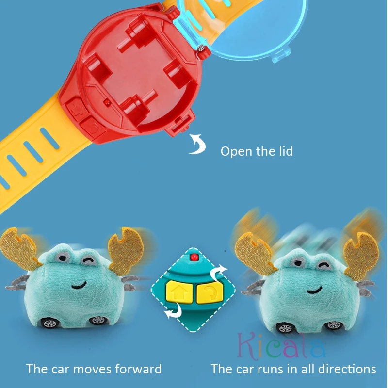 Children RC Car Mini Watch Toys With LED Lights 2.4GHz RC Car Toy Watch Rabbit Crab Racing Toys RC Car Girls Boys Birthday Gift 6
