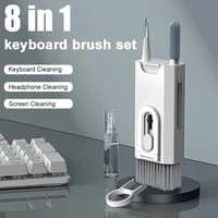 8 In1 Cleaning Kit Computer Keyboard Cleaner Brush Earphones Cleaning Pen For Headset LPAD Phone Cleaning Tools Keycap Puller 1