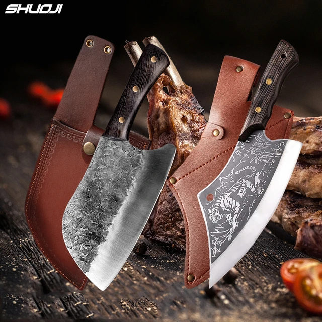 Juego de 4 cuchillos para carne de acero inoxidable, cuchillos de carne  afilados de 4.5 pulgadas, cuchillo de carne resistente al óxido con borde