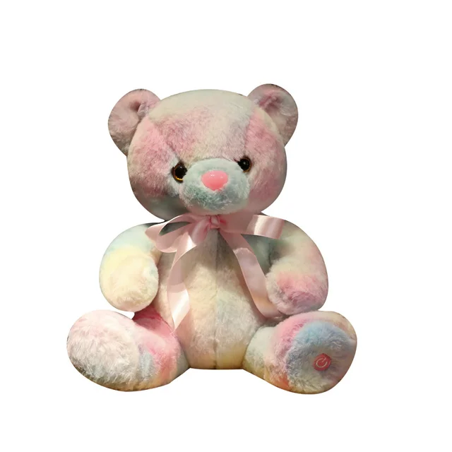 Light LED Toy Electronic Stuffed Animals Soft Doll Glowing Bear Plush Baby Kid Toys Birthday Gift for Children