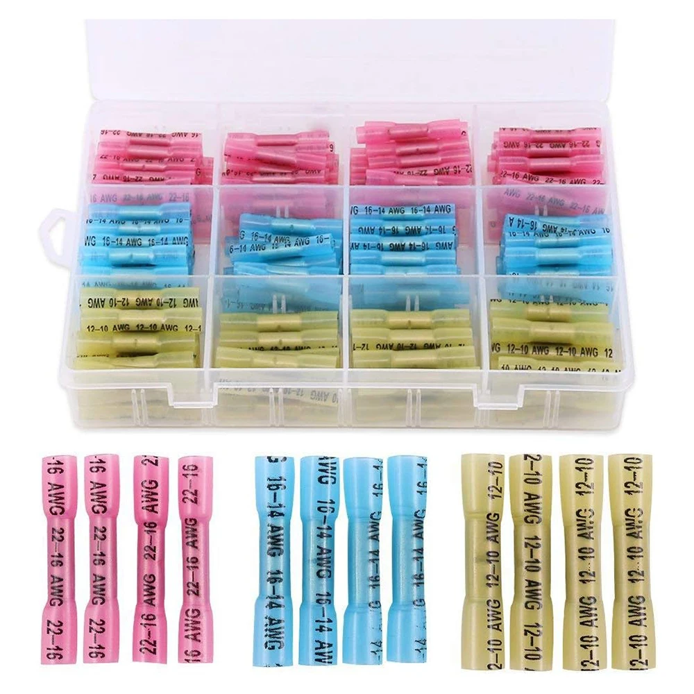 200 stücke 22-1/2-1/4-10 Gauge Nylon-Schrumpf schlauch wasserdichte elektrisch isolierte Schnellspleiß-Crimp anschlüsse – Detail 3