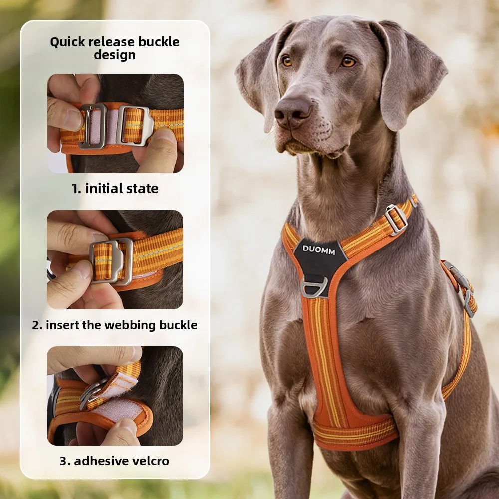 Premium Reflective Dog Harness with Dual Handles & Quick Release Buckle, Adjustable and No-Pull Design