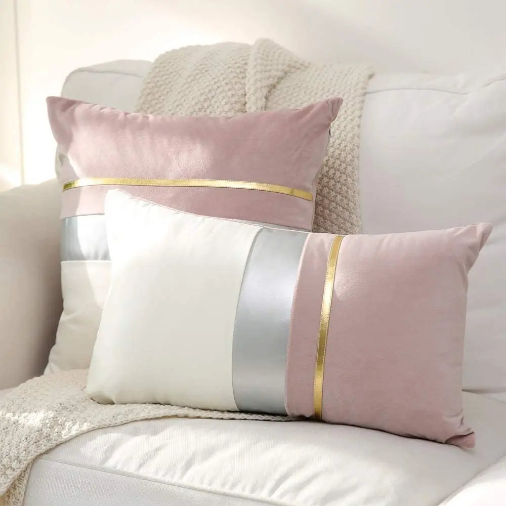 Luxury Velvet Patchwork Cushion Covers – 45x45 & 30x50cm 1