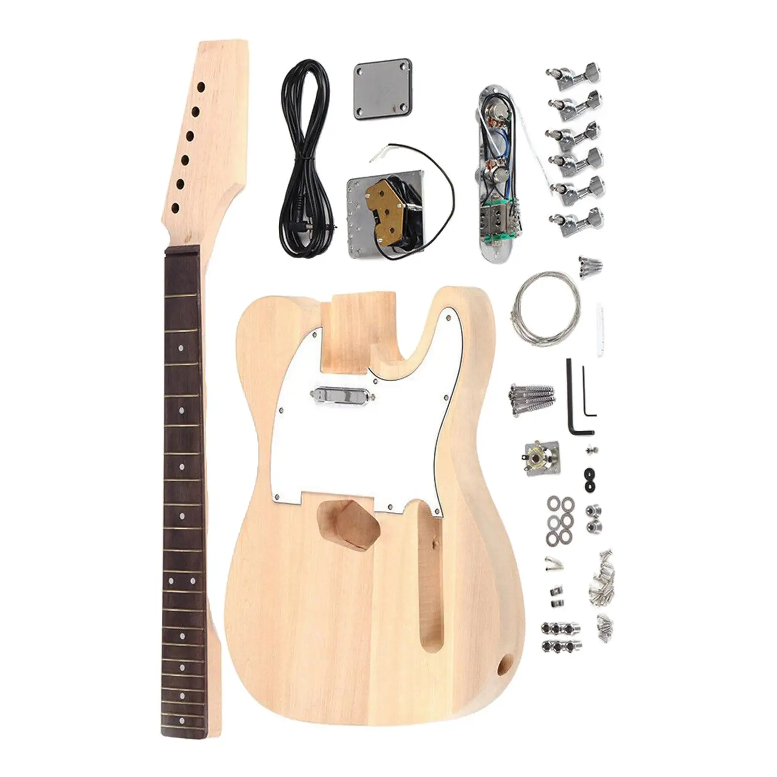 Modern DIY Wood Electric Guitar Kit Replacement Gift for Friends Accessory