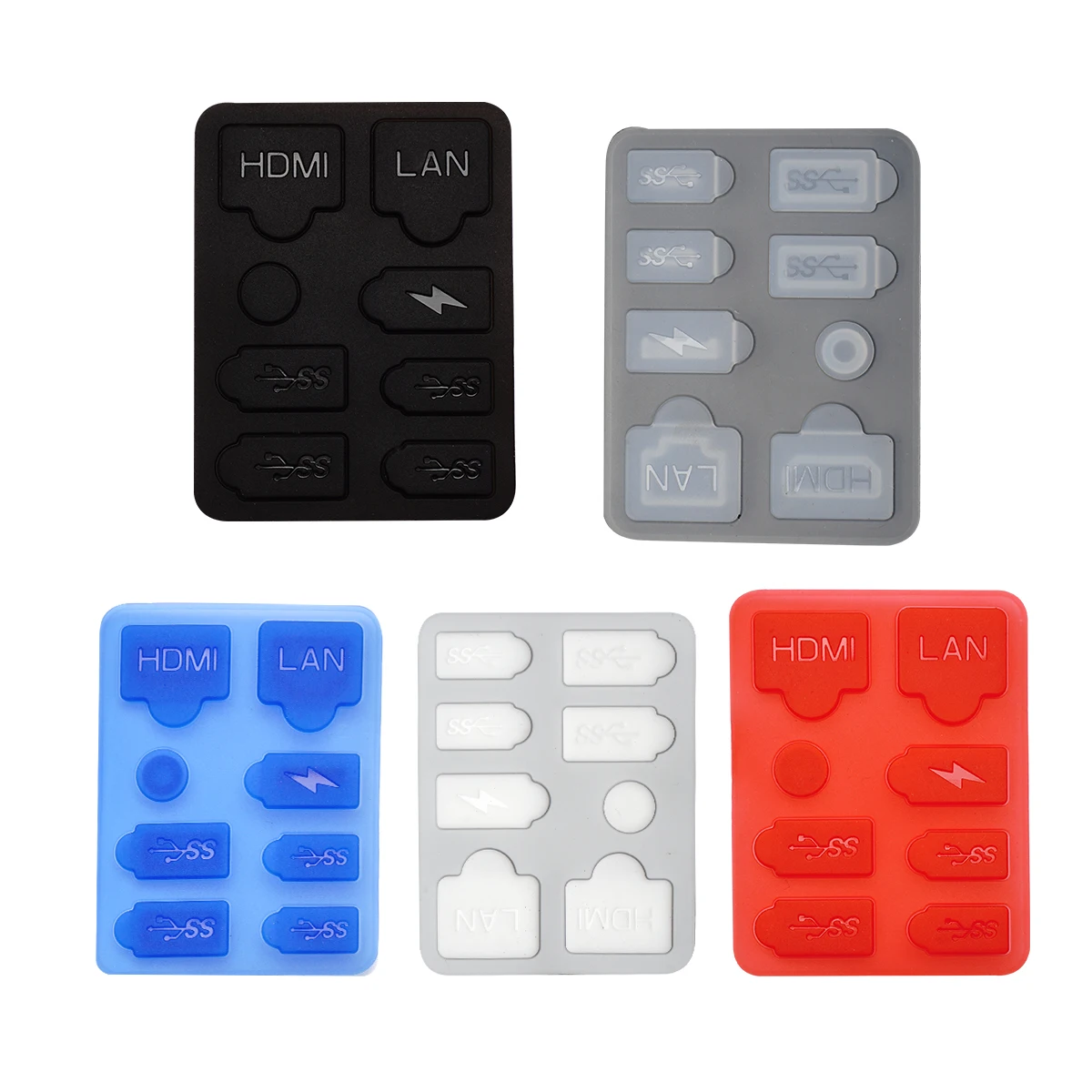 Silicone Dustproof Protective Cover Kit for Gaming Console USB Ports