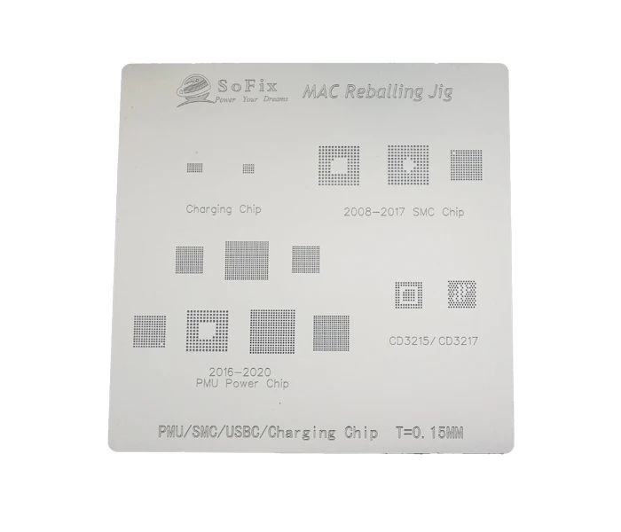 MacBook 로직 보드 BGA 칩 스텐실, 2016-2020 WIFI,T1,T2,PMU,SMC Reballing