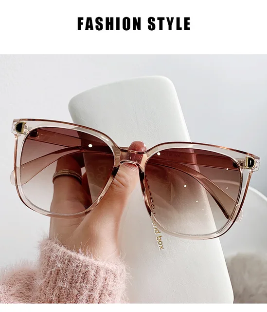 Big Square Faceted Geometric Sunglasses Man Woman Pink Gold 