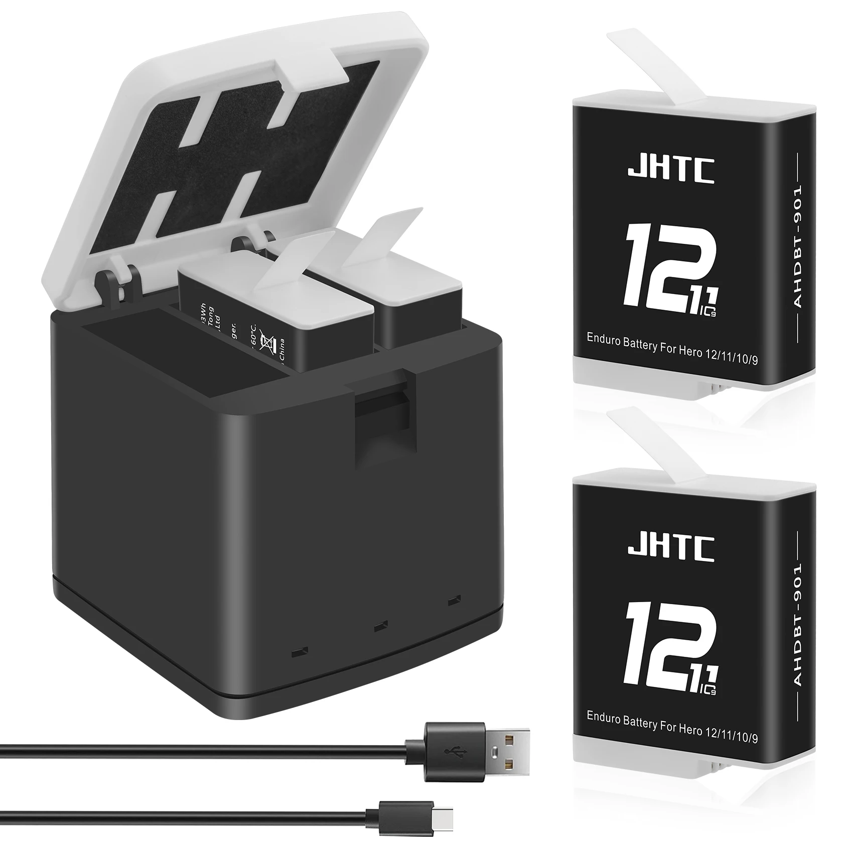 Lot Batteries et Chargeur pour GoPro Hero 9/10/11 - Autonomie Prolongée