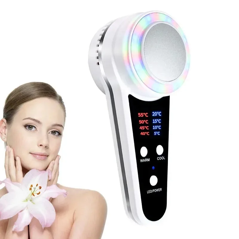 Cryotherapy Face Care Device Hot Cold Hammer Blue Photon Acne Treatment Facial Massager Skin Lifting Rejuvenation Beauty Machine