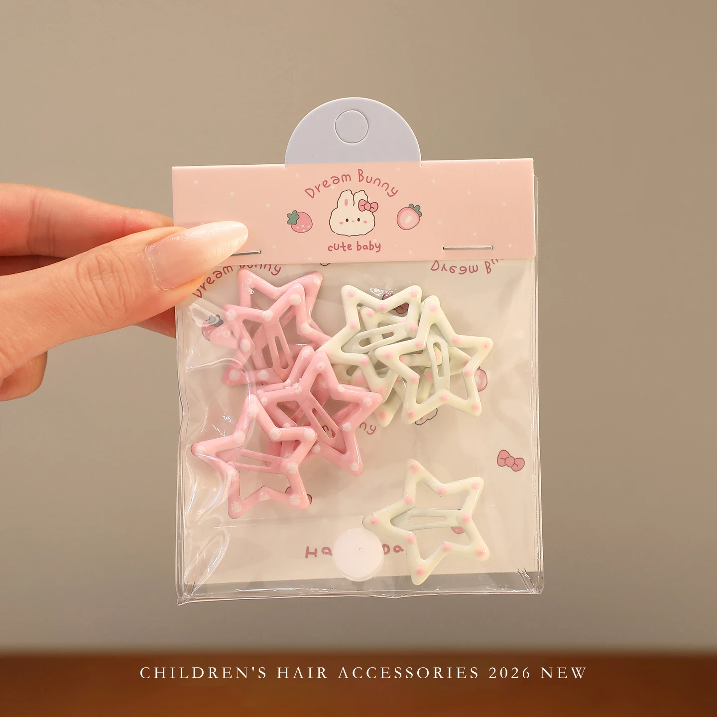 10 Stück/Set Weiße und Rosa Haarspangen für Mädchen Modische Stern- und Blumen-Haarklammern Rutschfeste Kinder-Haarspangen Kawaii Pastell Haaraccessoires Geschenk – Detail 8