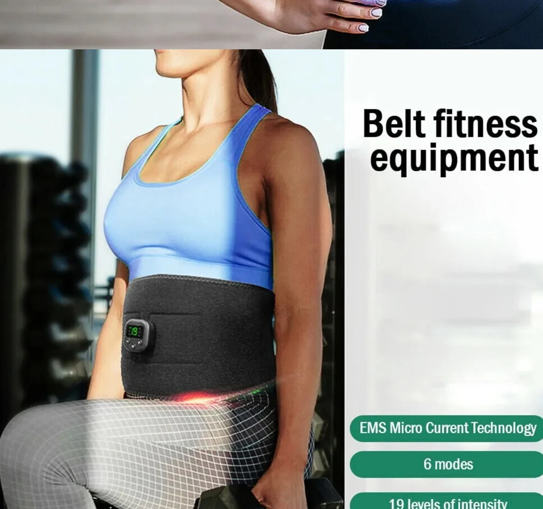 USB-Elektro-EMS-Massage, Bauchtraining, Körperformungsmassagegerät, 19 Muskelstimulation, Graphenband 2023_voghion.com