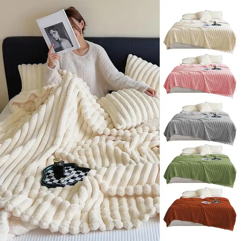 

Faux Rabbit Fur Blanket Fuzzy Throw Blankets Anti-Static Flannel Soft Fuzzy Fluffy Plush Furry Comfy Warm Cozy Blanket for Couch