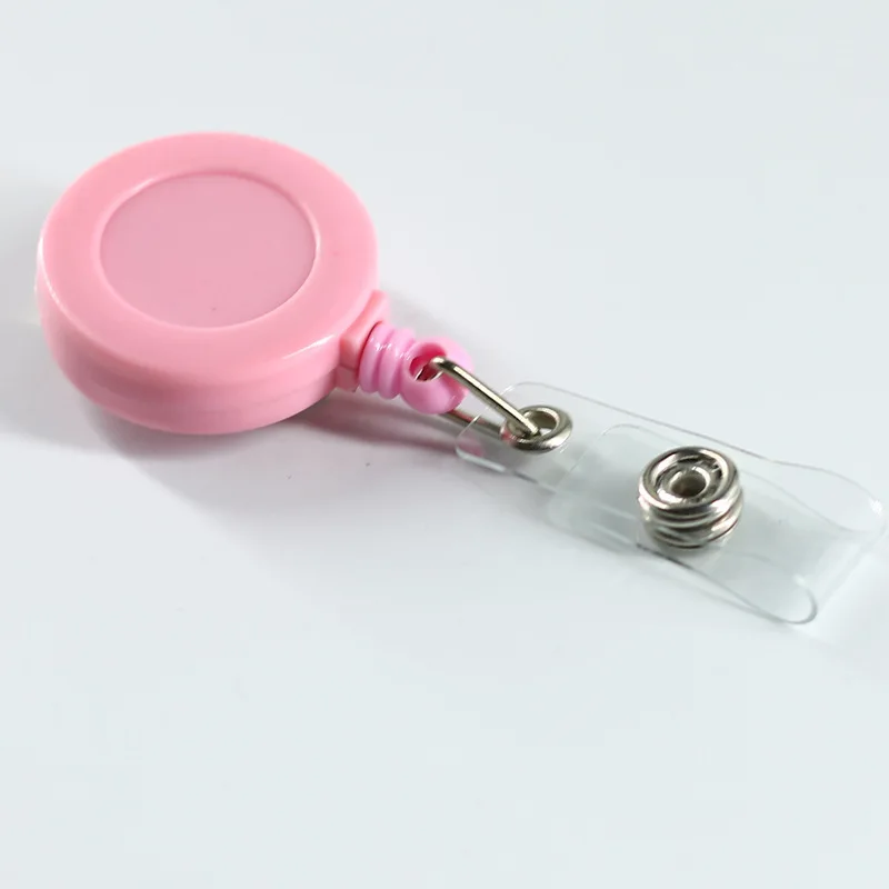 단색 개폐식 배지 릴, ID 태그 이름 배지, 거치대 직원, 간호사 패스, 작업 카드 클립, 사무용품, 1pc