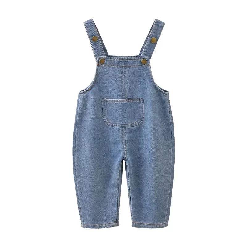 Baby Boy Solid Denim Overalls Child Jean Bib Pants Infant Jumpsuit Children's Clothing Kids Overalls Autumn Girls Outfits