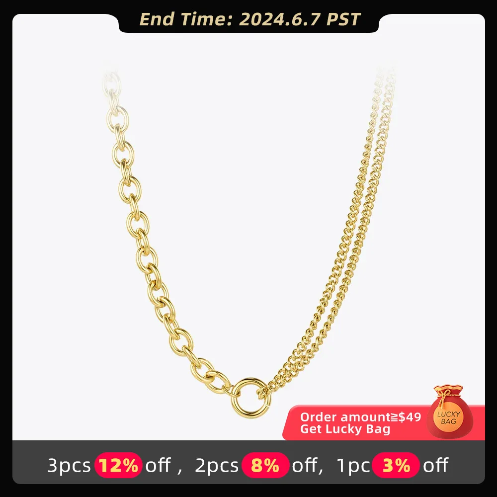 ENFASHION Link Chain Choker Necklace Women Gold Color Stainless Steel Necklaces 2020 Friends Gifts Fashion Jewelry Collier P3070