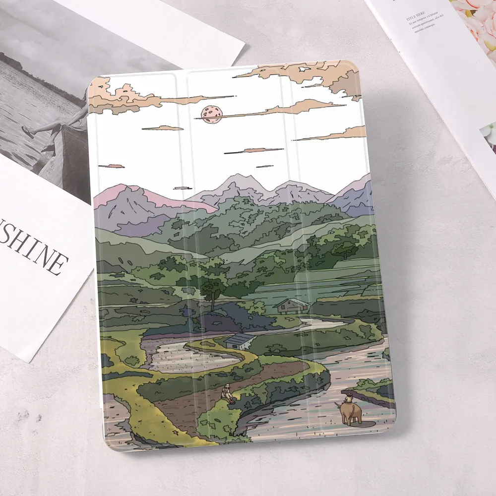 Cute Anime Scenery For Ipad Air 4 Case 2020 Ipad 10.2 Case 7Th 8Th Generation Ipad 9.7 5Th 6Th Cover 10.5 Air 1 2 Mini 5 4