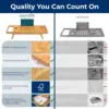 NEW 2 in 1 Bed and Bath Tray - Foldable Bamboo Bathtub Caddy with Adjustable Length, Non-Slip, Device Holder, Wine Glass Slot 6