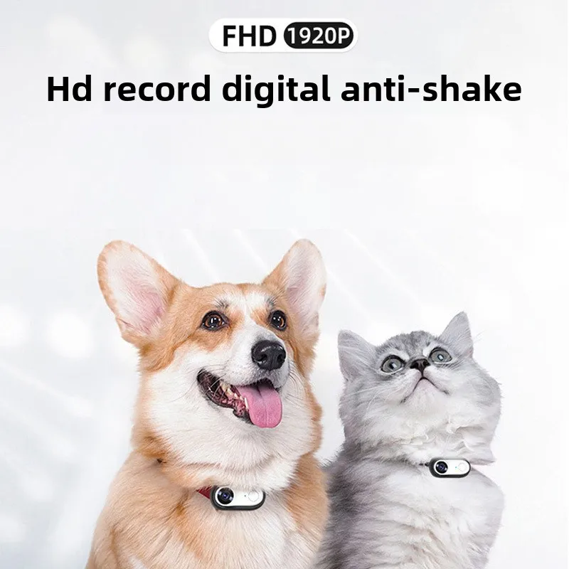 HD 1080P Dog Tracker Collar Cat Collars Camera Lightweight Sport Action Camera Video Photo Records Mini Body Cam Pet Supplies