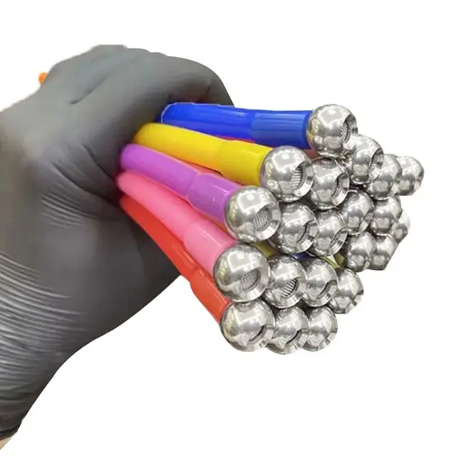 Autómosás Színes Rozsdamentes Acél Nagynyomású Szilikon Cső Gravitációs Gömb Pipetta Szivárvány Szalma Hóhab Edény - Image 5